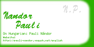 nandor pauli business card